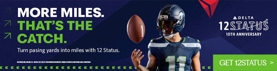 Delta 12Status More Miles That’s the Catch wide display ad